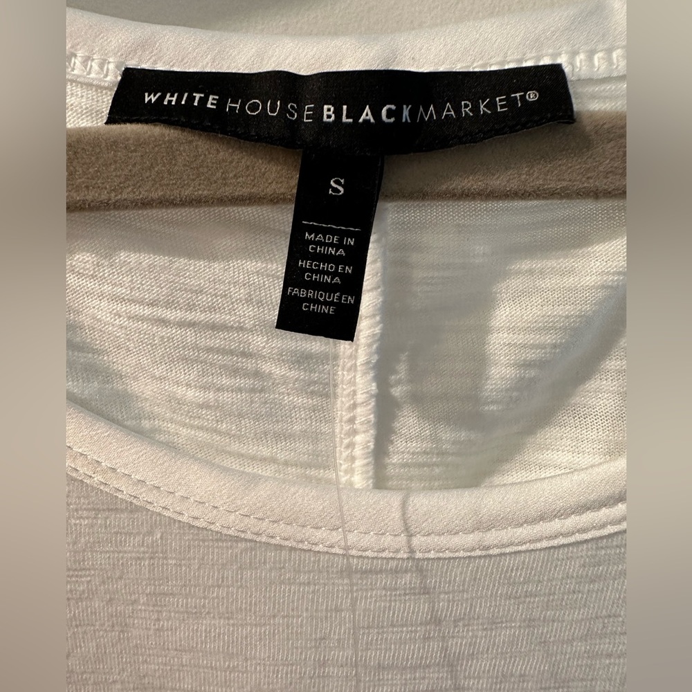 NWT White House Black Market, scoop neck white T-shirt - Picture 5 of 9